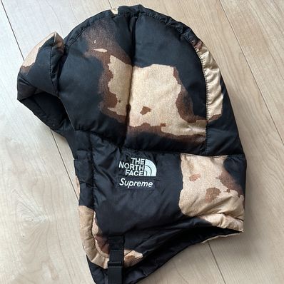 Supreme x The North Face Bleached Denim Print Nuptse Trooper "Black"