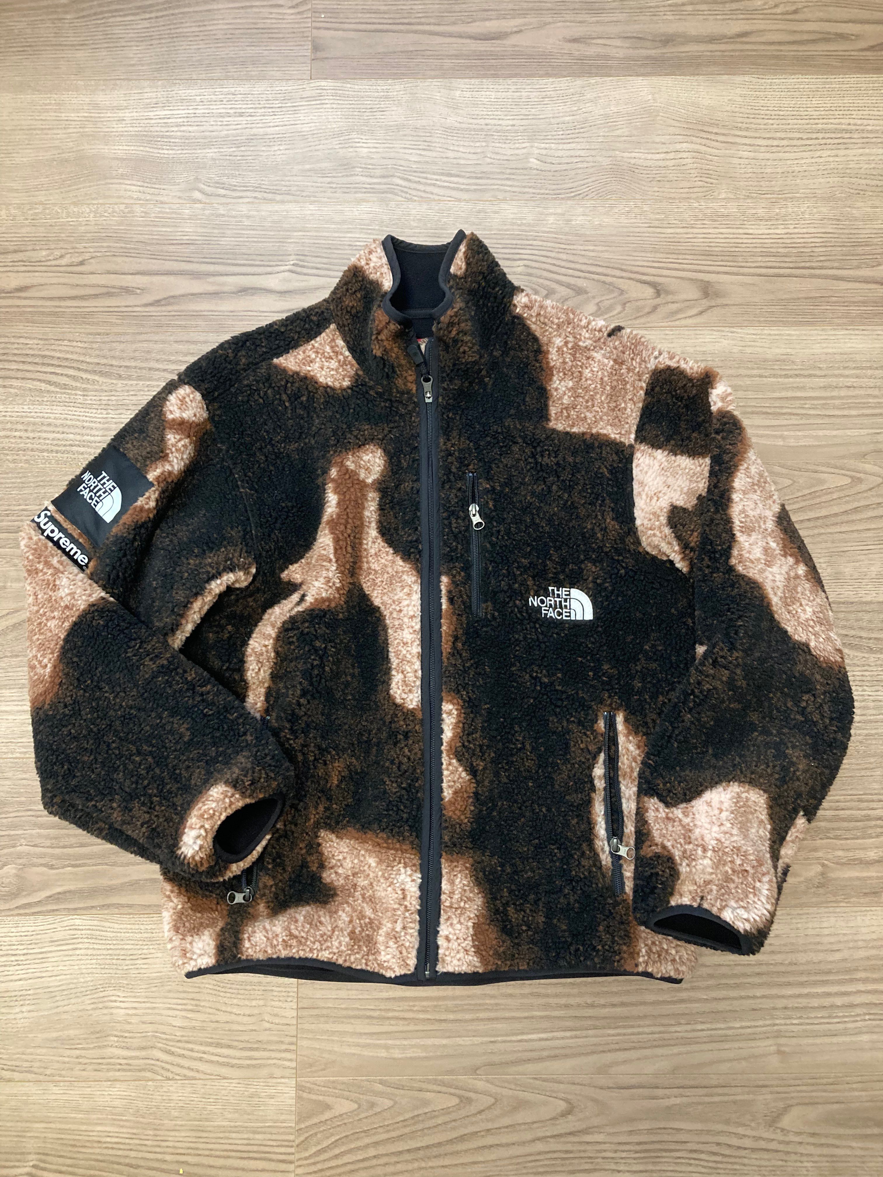 Supreme x The North Face Bleached Denim Print Fleece Jacket "Black"