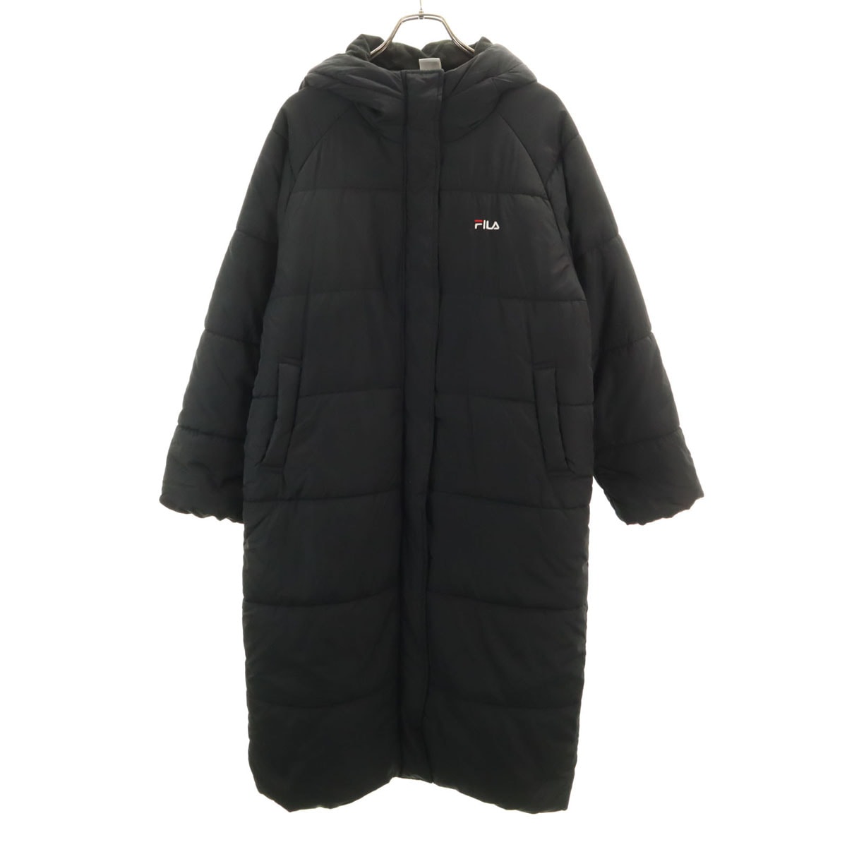 FILA フィラ トレーニング 中綿 ベンチコート L ブラック 裏トリコット