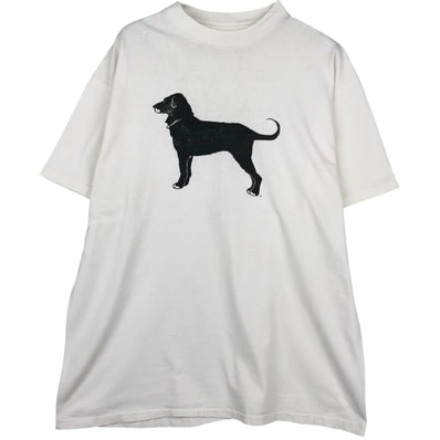 古着 80年代 ヘインズ Hanes BEEFY-T 青タグ The Black Dog 犬柄 アニマルTシャツ USA製 メンズXL相当 ヴィンテージ/eaa646199