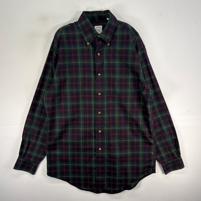 古着 ブルックスブラザーズ Brooks Brothers 長袖シャツ チェック 胸ポケ ボタンダウン S ネイビー系 マルチカラー メンズ