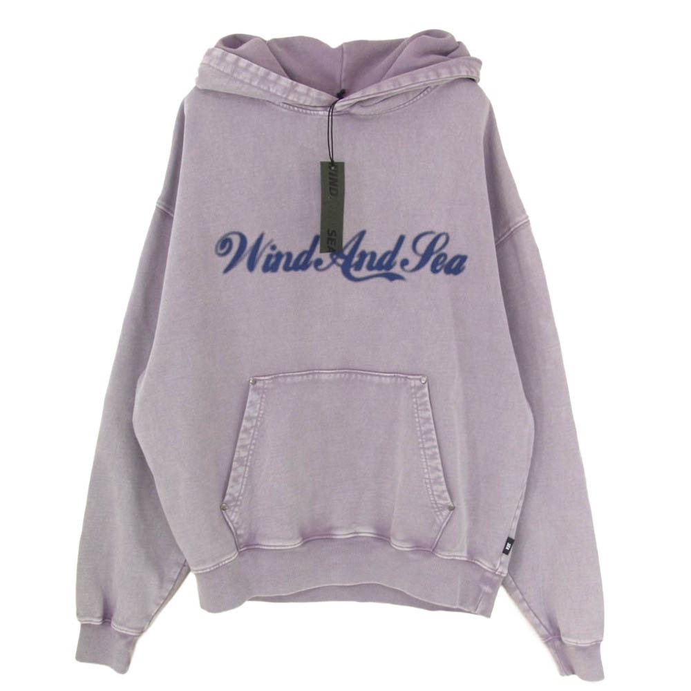 WIND AND SEA ウィンダンシー 25AW WDS-O-CLCS-25-Q3-CS-05 USED加工 Hooded フェード加工 フロントプリント フーデッド スウェット シャツ プルオーバー パーカー M パープル系 M【新古品】【未使用】【中古】
