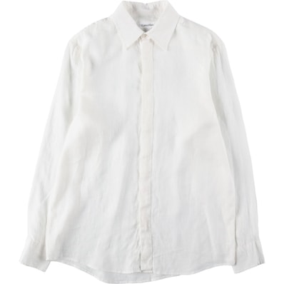 古着 00年代~ カルバンクライン Calvin klein 長袖 リネンシャツ レディースS相当/eaa620541