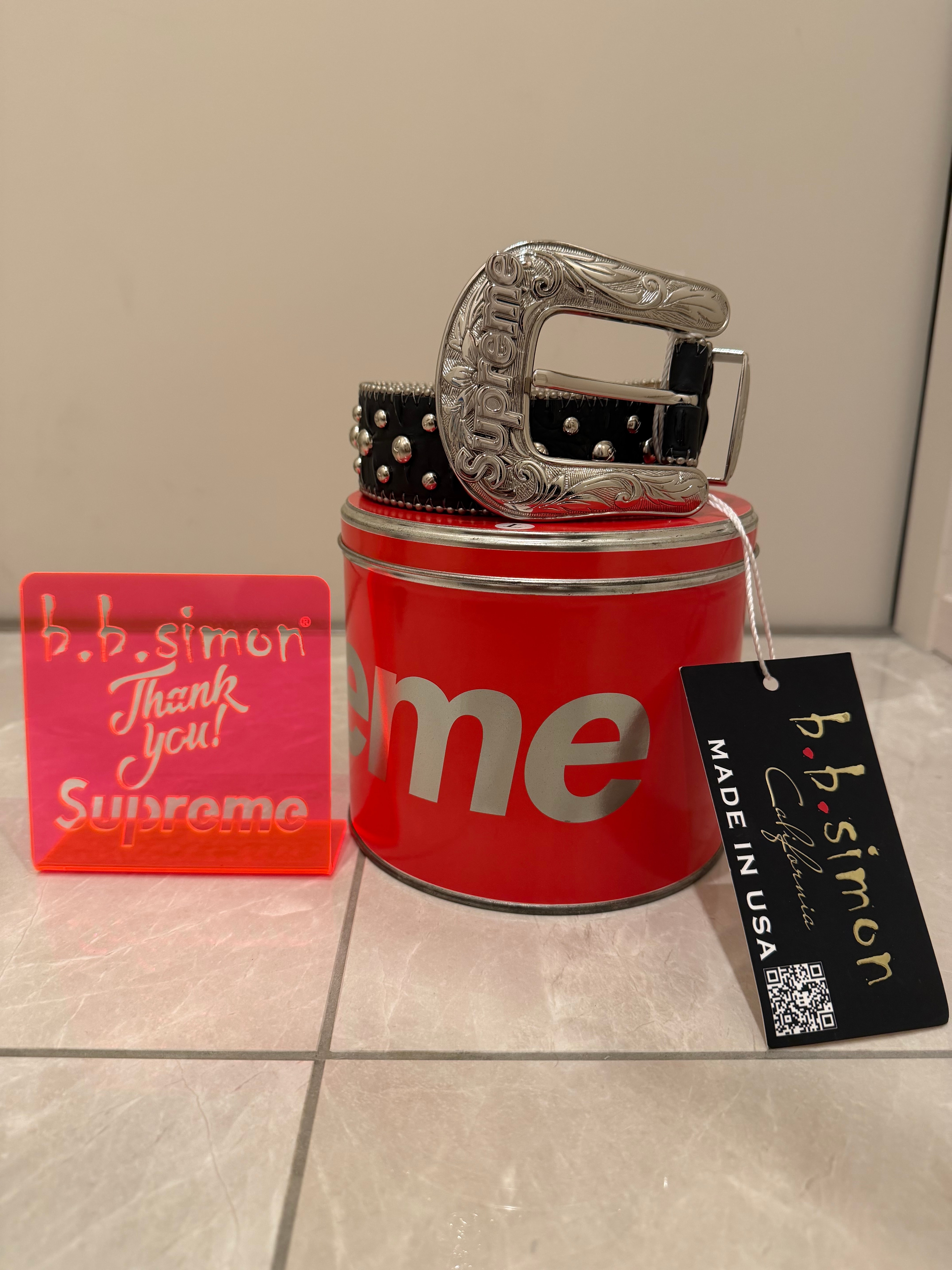 Supreme x B.B. Simon Studded Ranger Belt "Black"
