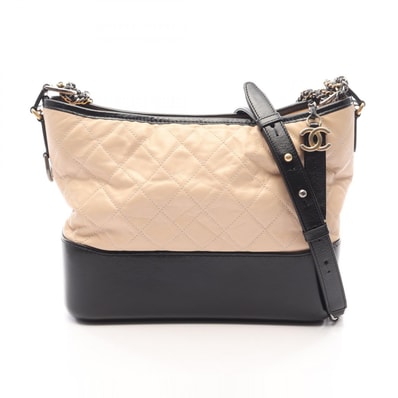 シャネル CHANEL ガブリエル ドゥ シャネル ラージ ホーボー コンビ金具 ショルダーバッグ バッグ カーフ(牛革) レディース ベージュ系 / ブラック系 A93824 【中古】