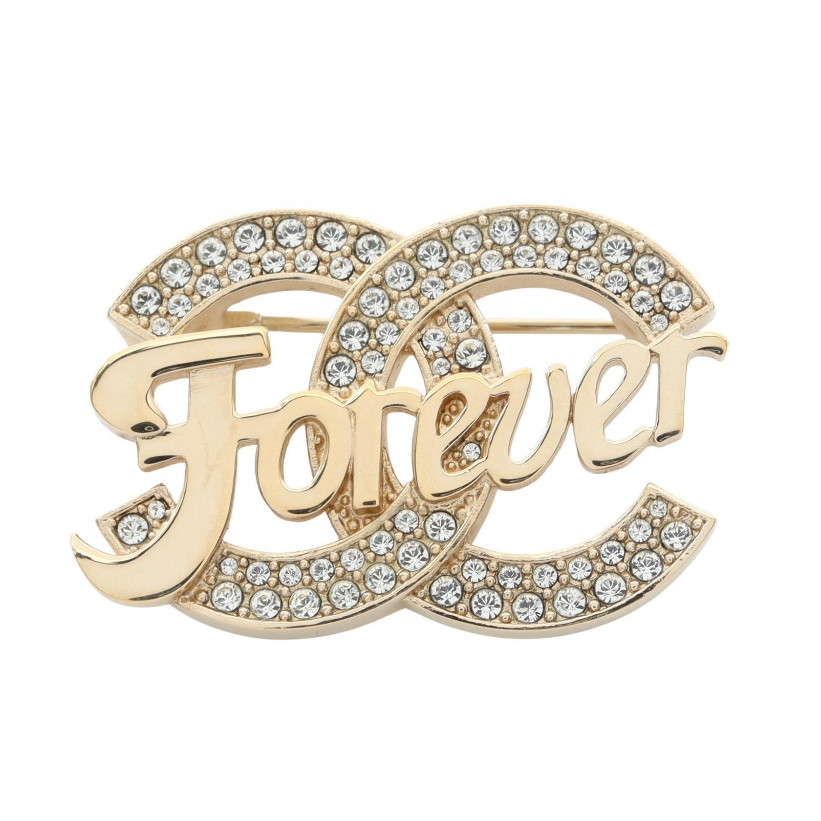 シャネル CHANEL ココマーク ブローチ アクセサリー GP(ゴールドメッキ) ラインストーン レディース ゴールド系 / クリア系 【中古】