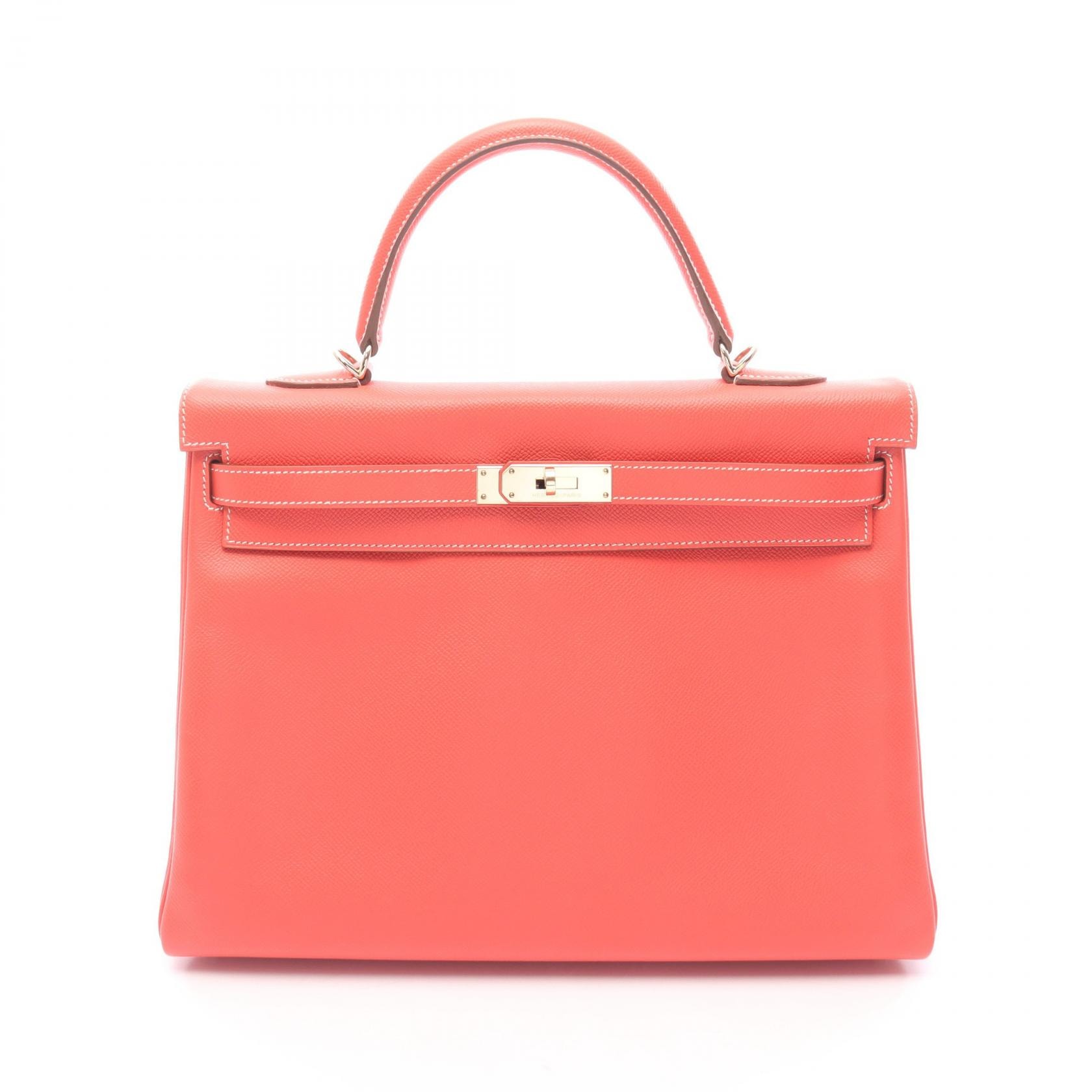 エルメス HERMES キャンディケリー35 内縫い 2WAY ハンドバッグ バッグ レザー ヴォーエプソン ローズジャイプール □P刻印(2012年製造) レディース ピンク系 / ブラウン系 【中古】