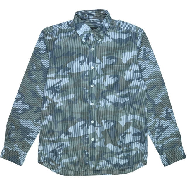 SOPHNET. 17SS カモフラージュオーバープリントBDシャツ M