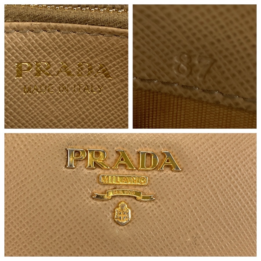B (目立った傷や汚れなし)】PRADA プラダ サフィアーノ ベージュ