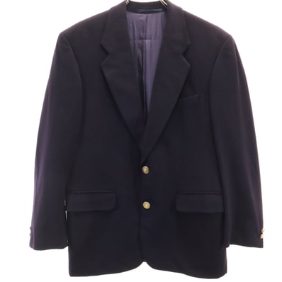 Loro Piana ロロピアーナ オーストリア製 カシミヤブレンド 金ボタン テーラードジャケット 44 濃紺 ブレザー