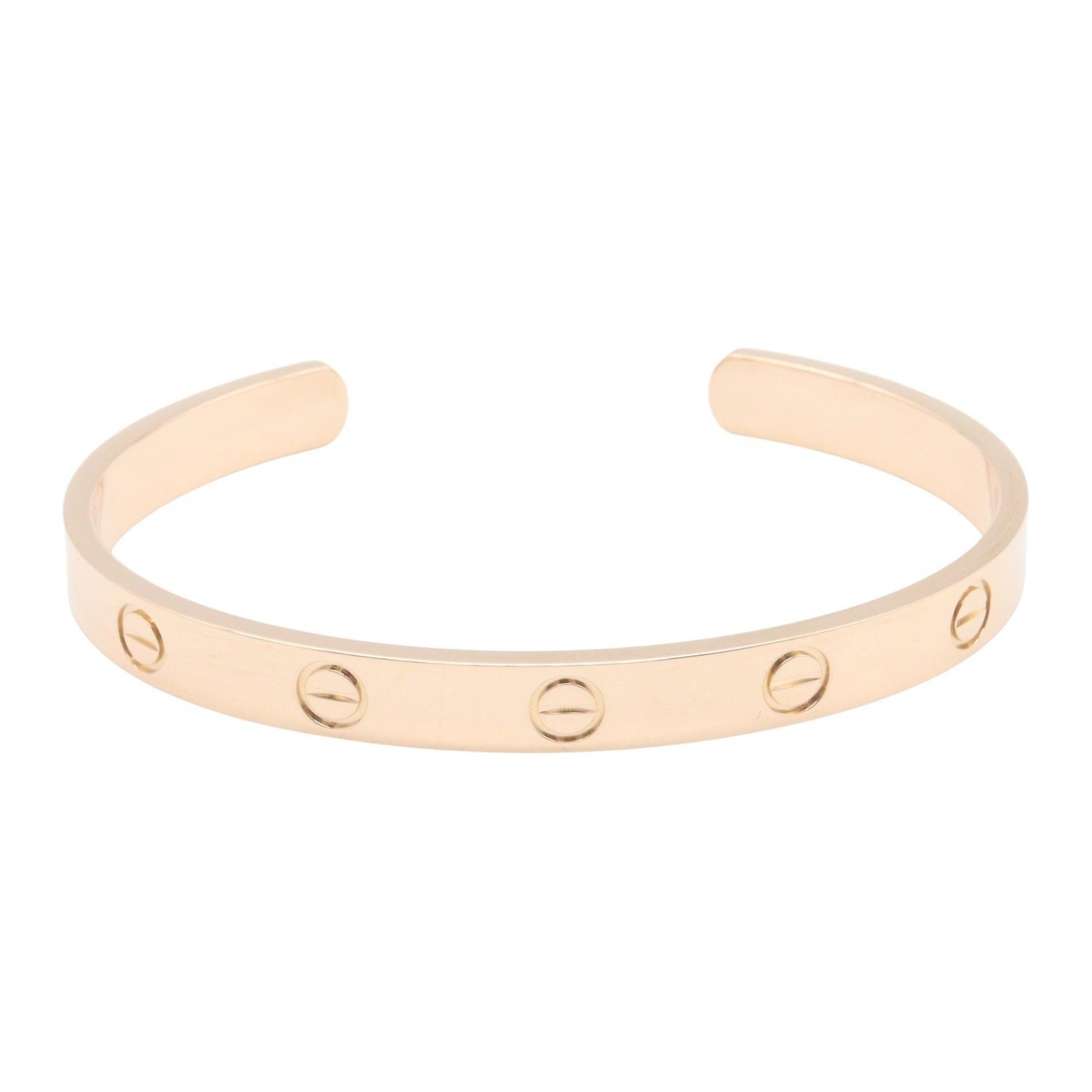 カルティエ CARTIER オープン ラブブレス ブレスレット アクセサリー K18PG(ピンクゴールド) レディース ゴールド系 【中古】