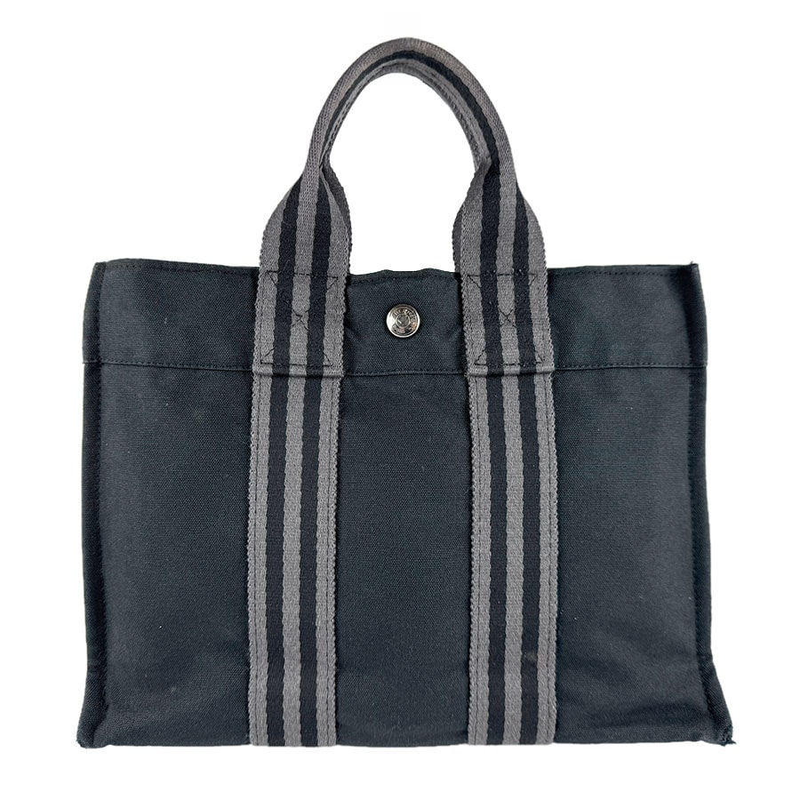 エルメス HERMES ハンドバッグ フールトゥPM キャンバス ブラック ユニセックス【中古】 z9567