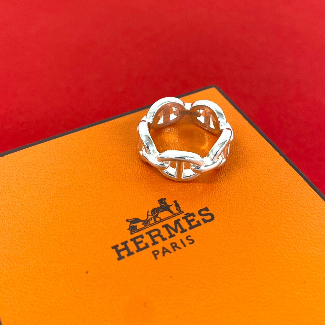 HERMES エルメス アンシェネ リング シルバー925 リング・指輪 8号 シルバー
 e2192