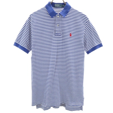 Polo by Ralph Lauren ポロバイラルフローレン ボーダー 半袖 ポロシャツ M ブルー系