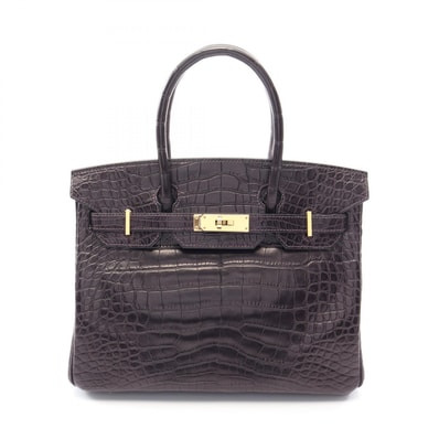 エルメス HERMES バーキン30 アメジスト ハンドバッグ バッグ アリゲーターマット アリゲーターマット D刻印(2019年製造) レディース パープル系 【中古】