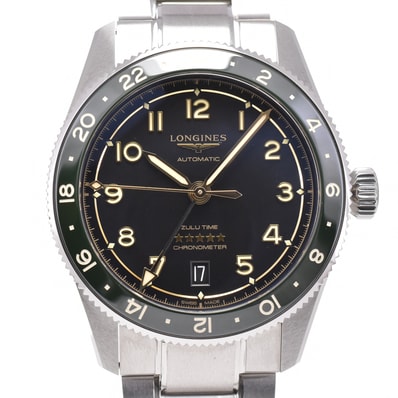 ロンジン LONGINES L3.802.4.63.6 スピリット ズールータイム ブラック 自動巻き メンズ 極美品 箱・保証書付き D#147363