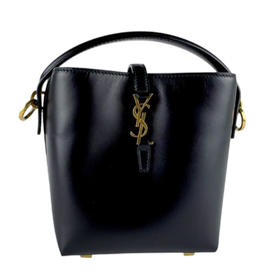 サンローラン SAINT LAURENT ショルダーバッグ Le 37 ミニバケットバッグ レザー ブラック レディース 765870【中古】 z8141