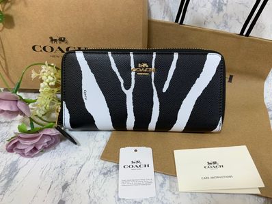 COACH長財布 ブラック シマウマ
