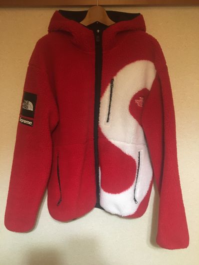 Supreme x The North Face S Logo Hooded Fleece Jacket "Red"