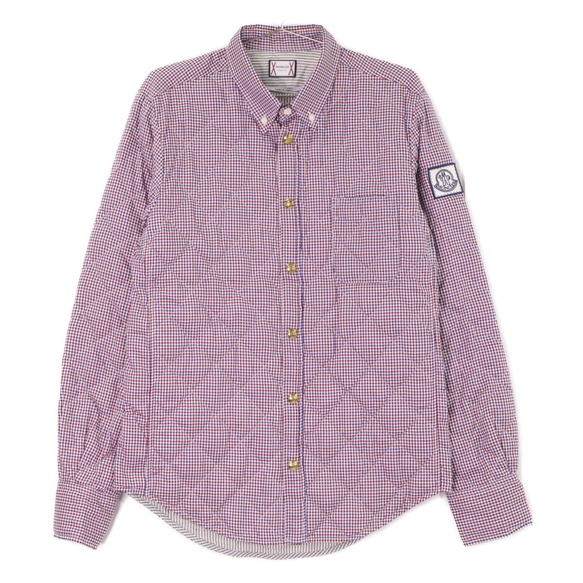 モンクレール GAMME BLEU ガムブルー CAMICIA チェック 金ボタン ダウン入り 長袖シャツ 1
