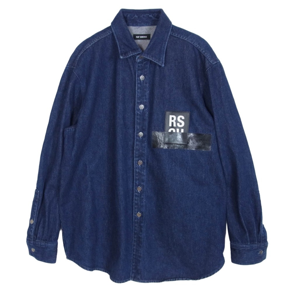 RAF SIMONS ラフシモンズ その他トップス 17SS 10032-00044 CARRY OVER DENIM SHIRT ロゴパッチ デニムシャツ インディゴブルー系 M【中古】