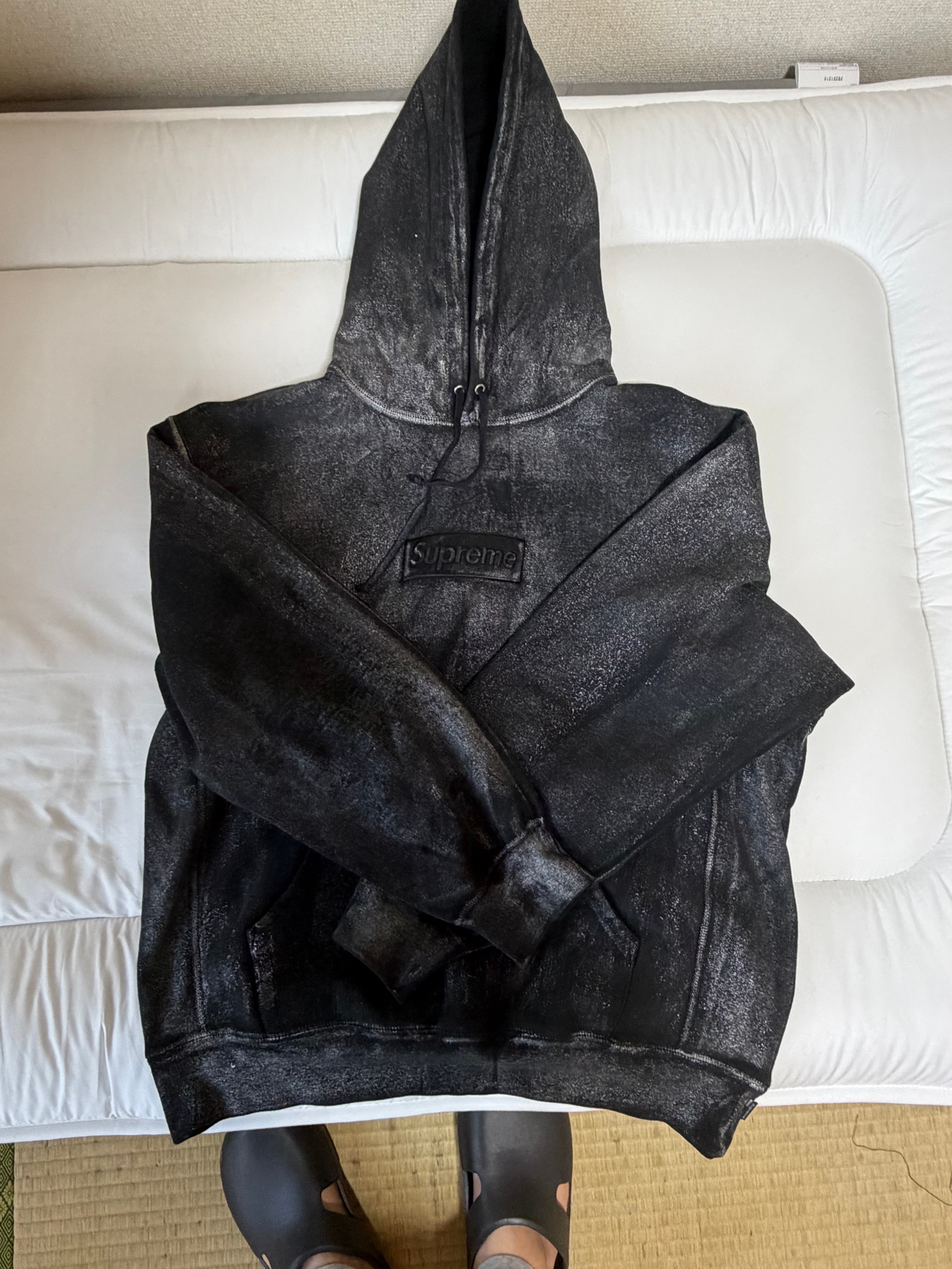 Supreme x MM6 Maison Margiela Foil Box Logo Hooded Sweatshirt "Black"