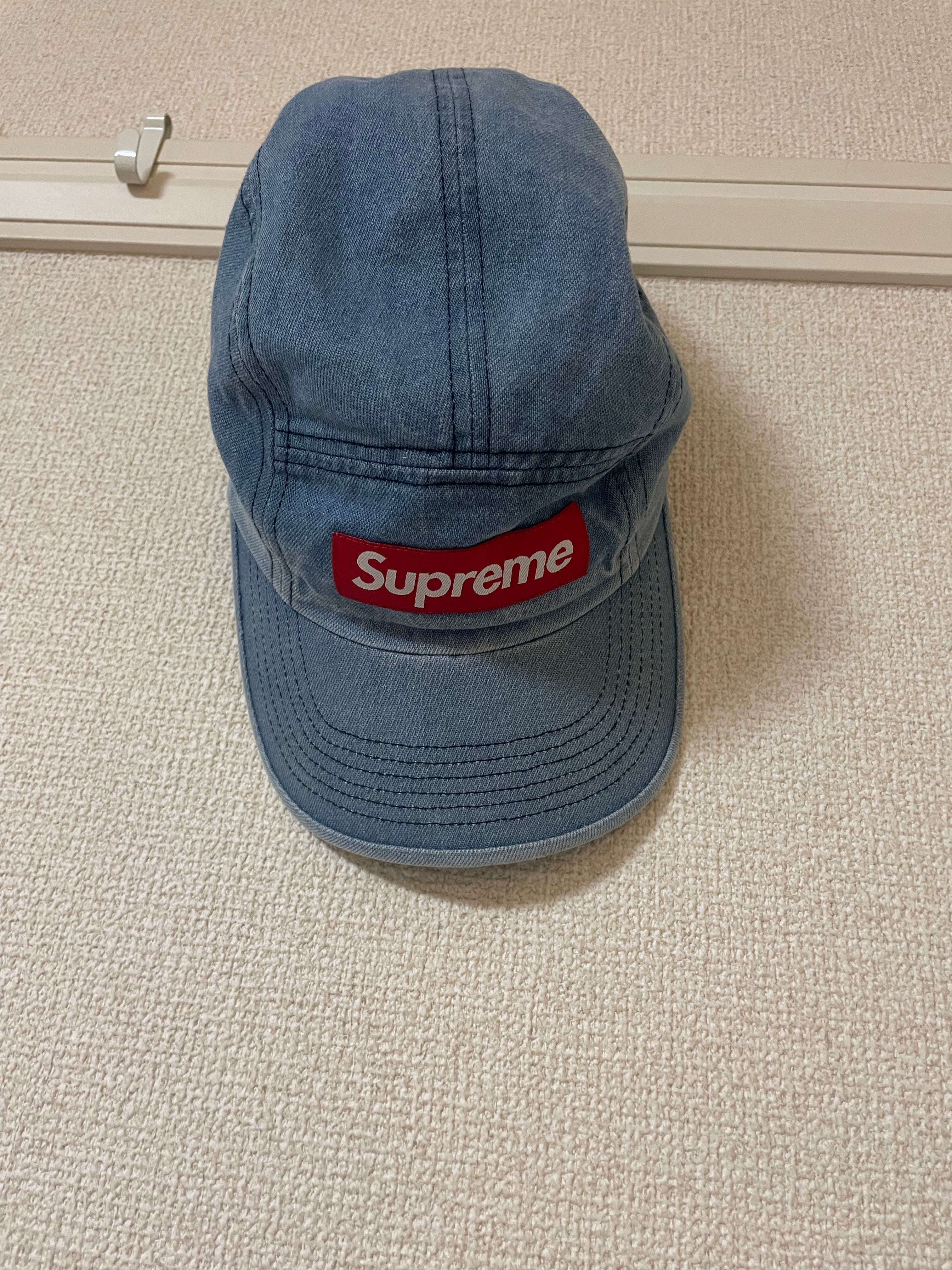 Supreme Washed Chino Twill Camp Cap "Denim"(21SS)