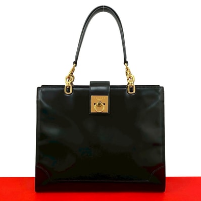 CELINE セリーヌ リング 金具 カーフ レザー ハンドバッグ ブラック
43640