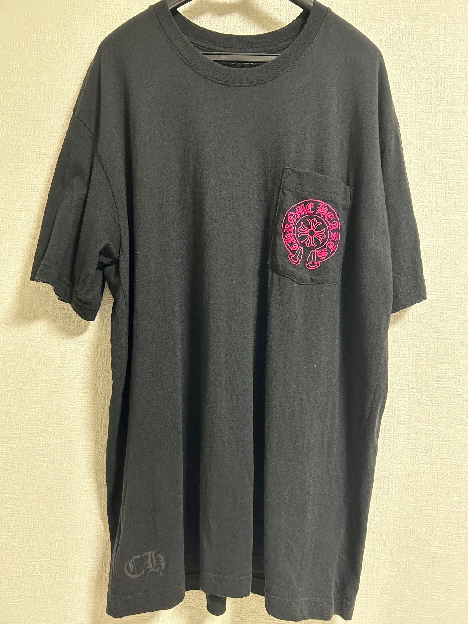 Chrome Hearts Pink Logo Horseshoe S/S Pocket Tee "Black"