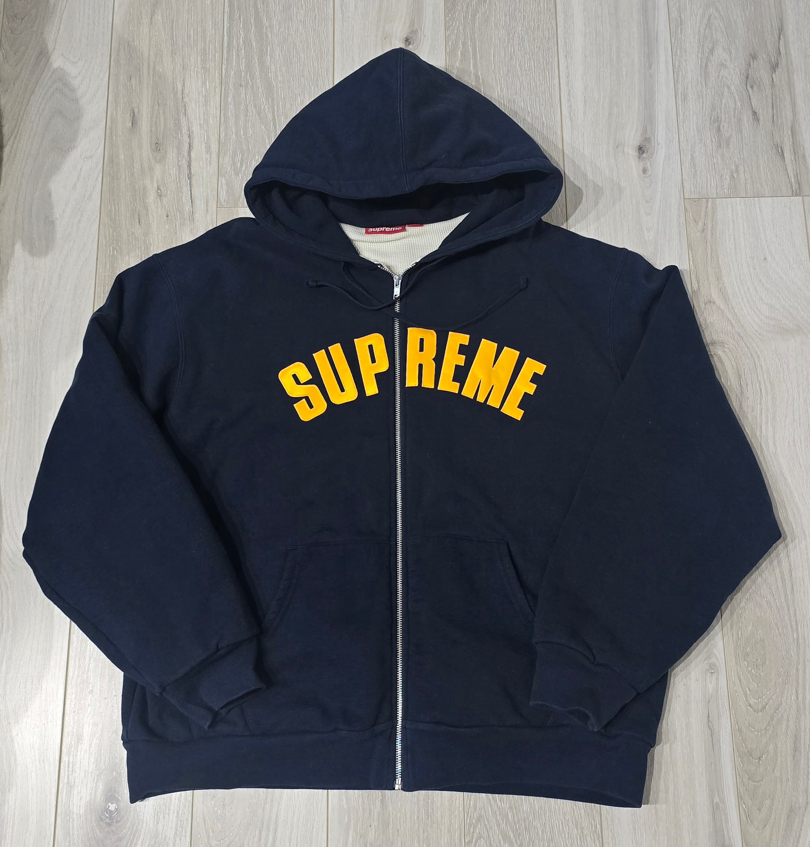 Supreme Arc Thermal Zip Up Hooded Sweatshirt "Navy"