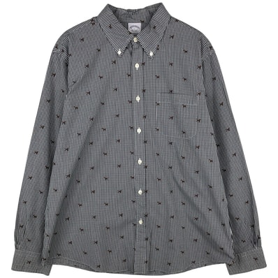 古着 ブルックスブラザーズ Brooks Brothers Est.1818 REGENT FIT 犬柄 長袖 ボタンダウンチェックシャツ メンズL相当/rab181179