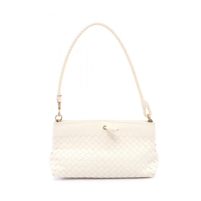 ボッテガヴェネタ BOTTEGA VENETA イントレチャート ショルダーバッグ バッグ レザー レディース ホワイト系 120773 【中古】