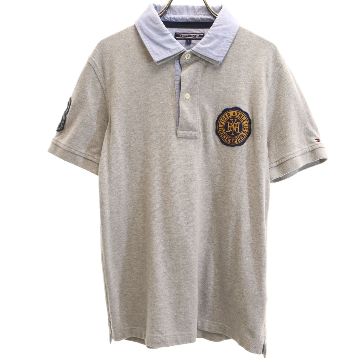 TOMMY HILFIGER トミーヒルフィガー 半袖 ポロシャツ S グレー系 鹿の子地