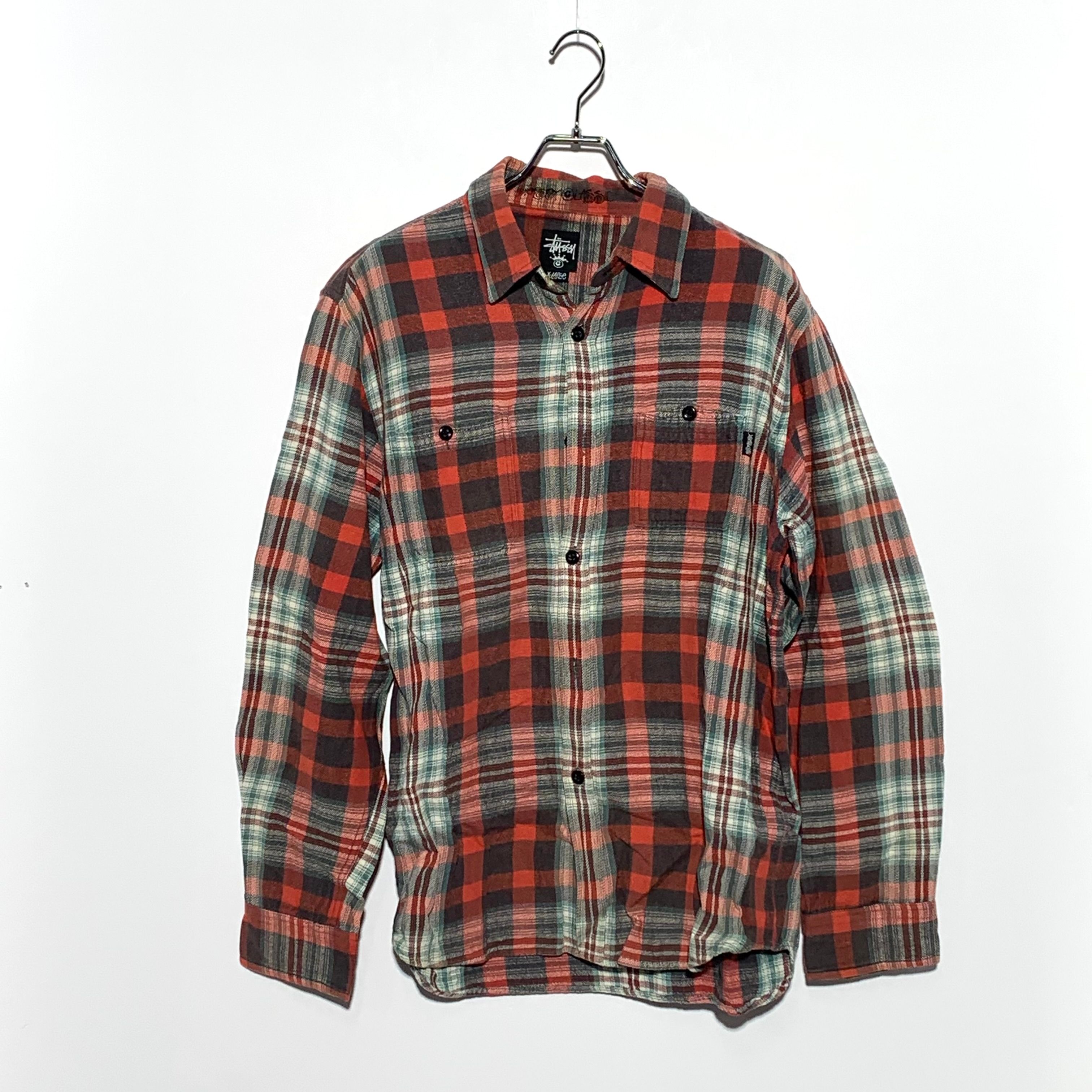 STUSSY CLASSIC PLAID L/S SHIRT Red