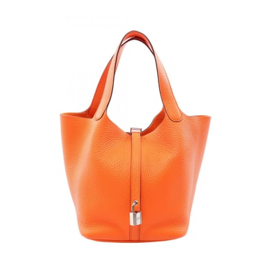 エルメス HERMES ピコタンロックMM ハンドバッグ バッグ レザー トリヨンクレマンス トリヨンクレマンス オレンジ B刻印(2023年製造) レディース オレンジ系 060991CK 【中古】