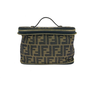 FENDI フェンディ ズッカ ブラウン ゴールド金具 キャンバス ハンドバッグ バニティバッグ 化粧ポーチ 601277 【中古】