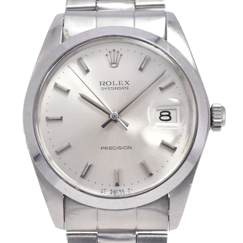 ロレックス ROLEX 6694 ヴィンテージ オイスターデイト プレシジョン Cal.1225 シルバー 手巻き メンズ 良品 腕時計 Q#148136