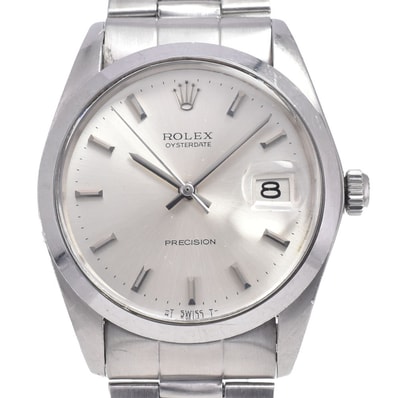 ロレックス ROLEX 6694 ヴィンテージ オイスターデイト プレシジョン Cal.1225 シルバー 手巻き メンズ 良品 腕時計 Q#148136