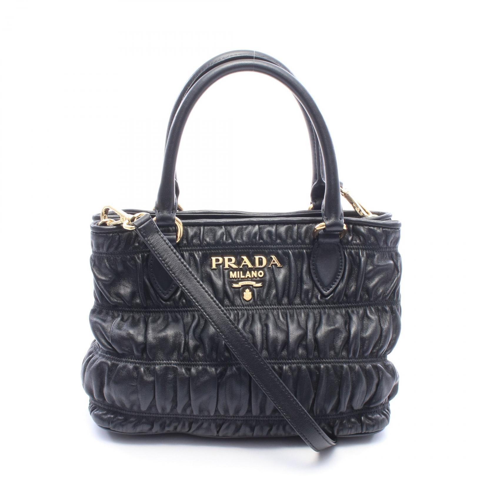 プラダ PRADA 2WAY ハンドバッグ バッグ レザー レディース ブラック系 1BA172 【中古】