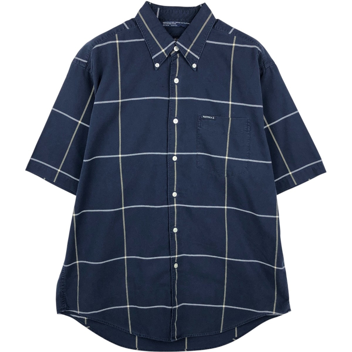 古着 90年代 ノーティカ NAUTICA 半袖 ボタンダウン チェックシャツ メンズM相当 ヴィンテージ/eaa668697