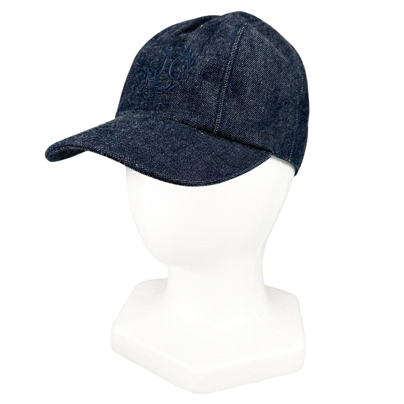 美品 エルメス キャップ インディゴ レディース EU 56