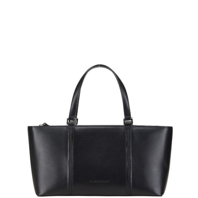 バーバリー ノバチェック ハンドバッグ ブラック レザー レディース BURBERRY 中古