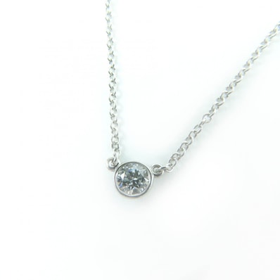 美品 ティファニー ダイヤモンド バイ ザ ヤード シングル ペンダント