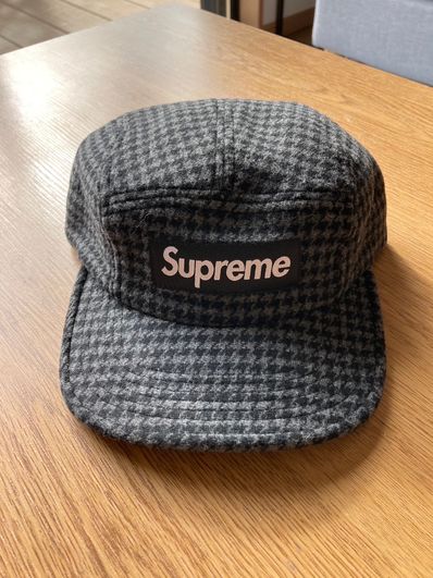 Supreme Houndstooth Wool Camp Cap "Black"