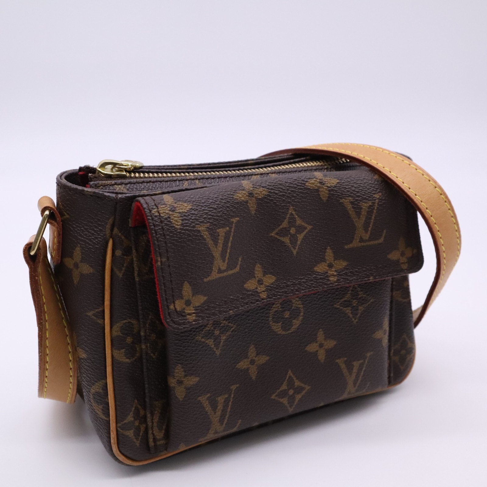 LOUIS VUITTON ルイ・ヴィトン モノグラム ヴィバ シテPM M51165 ショルダーバッグ ブラウン ベージュ コーティングキャンバス レザー レディース
