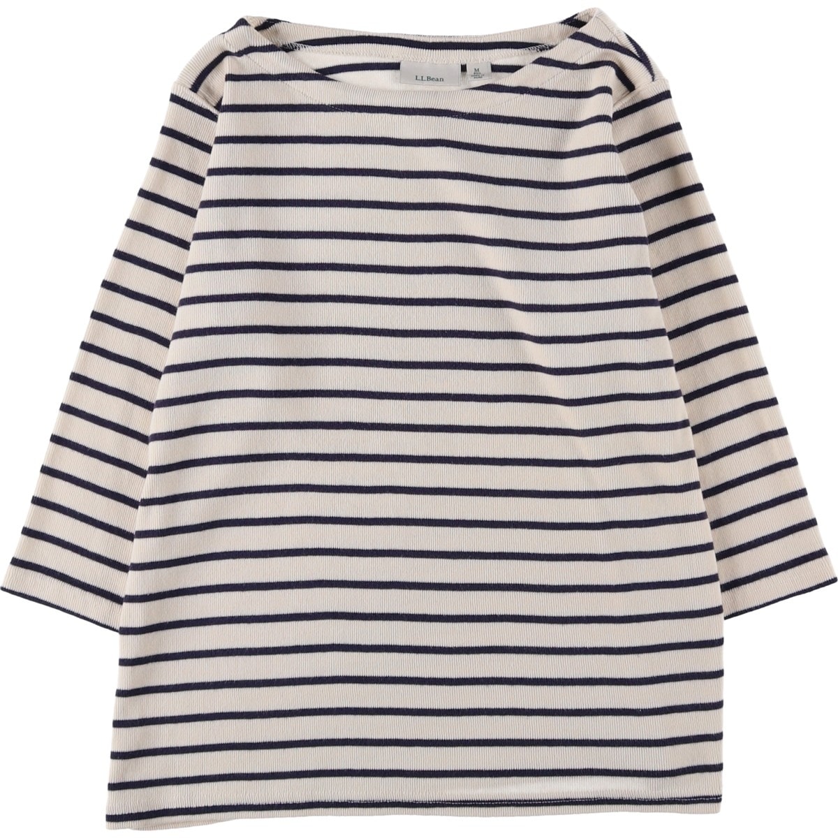 古着 エルエルビーン L.L.Bean ボートネック 七分丈 ボーダーTシャツ レディースM相当/eaa626434