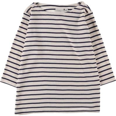 古着 エルエルビーン L.L.Bean ボートネック 七分丈 ボーダーTシャツ レディースM相当/eaa626434