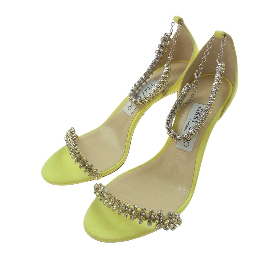 JIMMY CHOO ジミーチュウ パンプス ストーン 付 パンプス イエロー系 37【中古】