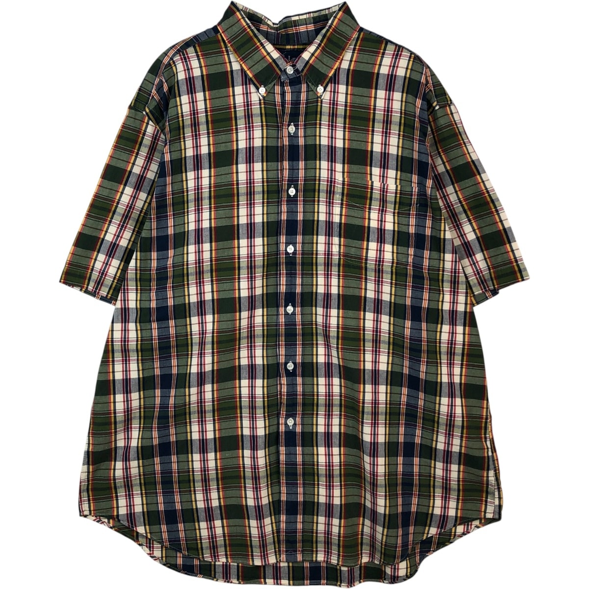 古着 ラルフローレン Ralph Lauren CLASSIC FIT マドラスチェック 半袖 ボタンダウン チェックシャツ メンズXL相当/eaa641162