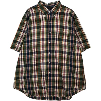 古着 ラルフローレン Ralph Lauren CLASSIC FIT マドラスチェック 半袖 ボタンダウン チェックシャツ メンズXL相当/eaa641162